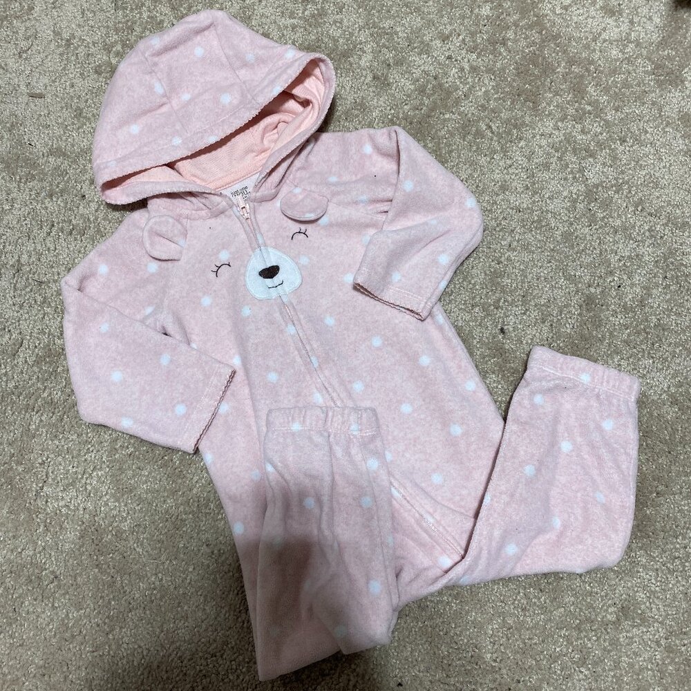 Carter's Pink Fleeced Jumpsuit 18M